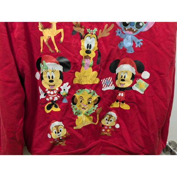 Disney 100 Mickey Holiday LIGHT UP Red Christmas Sweatshirt Holiday Size M - Picture 3 of 9
